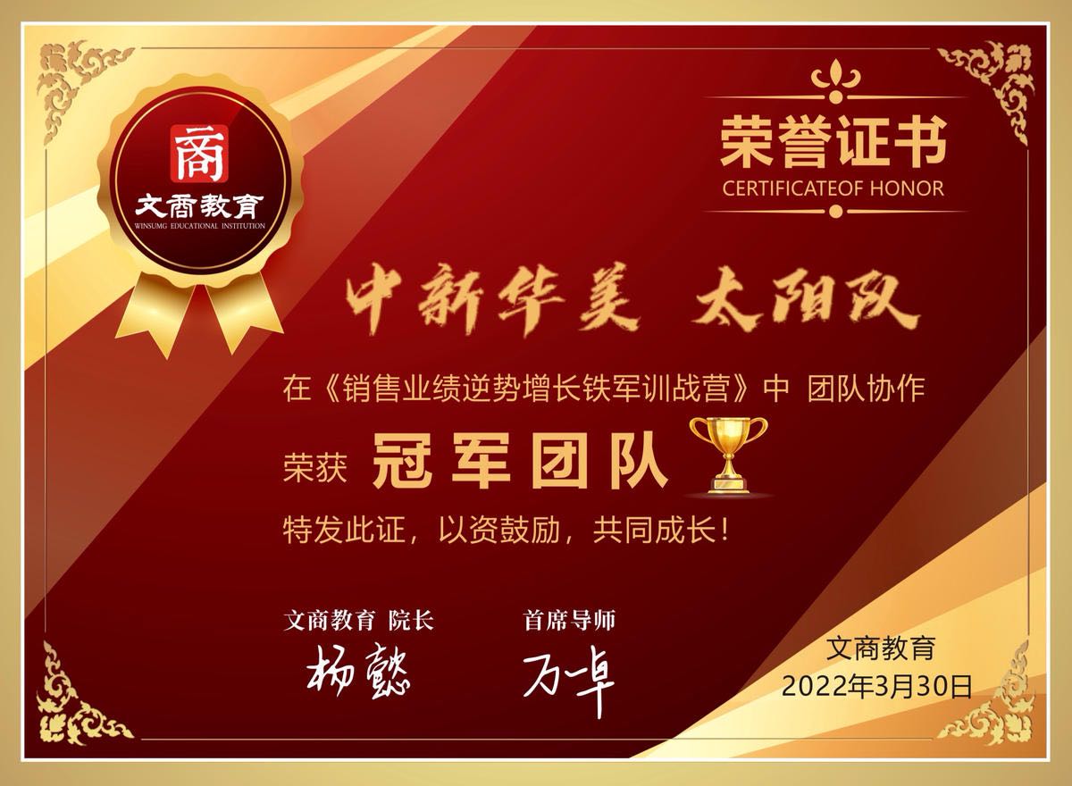 時(shí)間在哪里，成果就在哪里丨祝賀青島中新華美《銷售業(yè)績(jī)逆勢(shì)增長(zhǎng)鐵軍訓(xùn)戰(zhàn)營(yíng) 》完美收官！